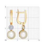  Bông tai vàng đính ngọc trai và kim cương zirconia - 792013 