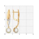  Bông tai vàng đính ngọc trai và kim cương zirconia - 792014 