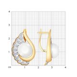  Bông tai vàng đính ngọc trai và kim cương zirconia - 792062 