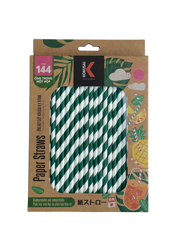  Ống hút giấy phân hủy sinh học Kokusai 6mm x 197mm (144 ống/hộp) - 180664 