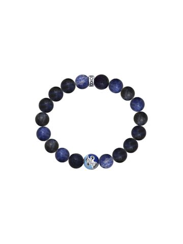 Vòng tay bạc "Nước" đính đá sodalite và kim cương zirconia - 8510500037
