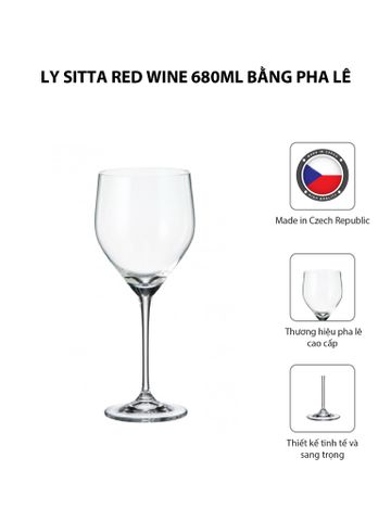  Ly vang đỏ pha lê Sitta Bohemia 680ml - 91L.1SF60.680 