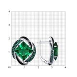  Bông tai bạc Sokolov với men, đá seatall và kim cương zirconia màu xanh - 92021455 