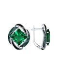  Bông tai bạc Sokolov với men, đá seatall và kim cương zirconia màu xanh - 92021455 