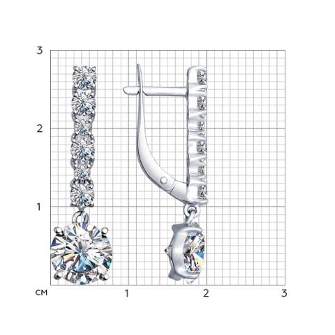 Bông tai Sokolov bạc đính kim cương zirconia - 94022529