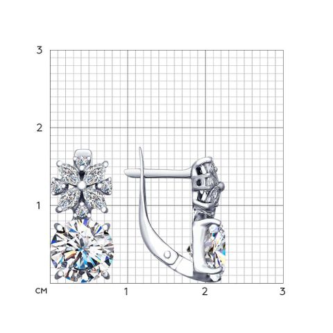 Bông tai Sokolov bạc đính kim cương zirconia - 94022614