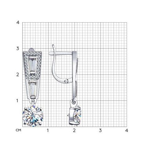 Bông tai Sokolov bạc đính kim cương zirconia - 94022617