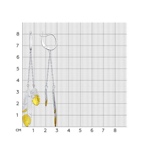 Bông tai Sokolov bạc mạ vàng đính kim cương zirconia - 94022707