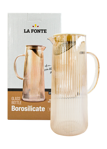  Bình nước thủy tinh borosilicate chịu nhiệt La Fonte 1300ml - 011587-YEL 