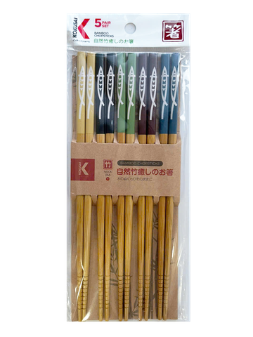  Đũa Tre Nhật Bản Vỉ 5 Đôi Kokusai 22.5cmx7.5mm NDCK-06A 