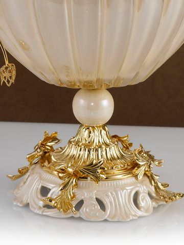 Khay Trang Trí Bằng Sứ Dát Đồng Trang Trí Caroline Italy 35x21x23cm - A270.PR6