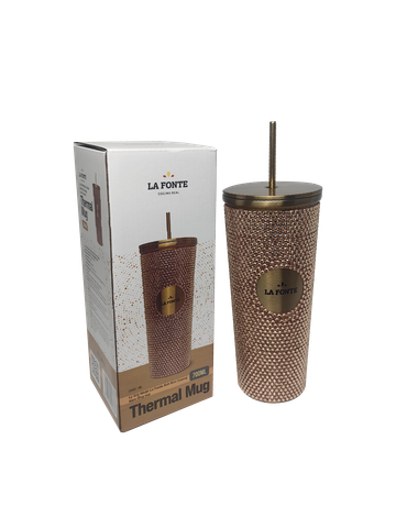  Ly Giữ Nhiệt Diamond La Fonte Kèm Ống Hút-700 ml-014687-GOL 