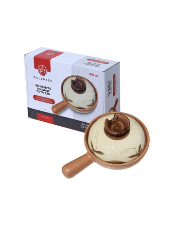 Hình ảnh NỒI SỨ CERAMIC DELAWARE CÓ TAY CẦM 800 ML -015066-BRO