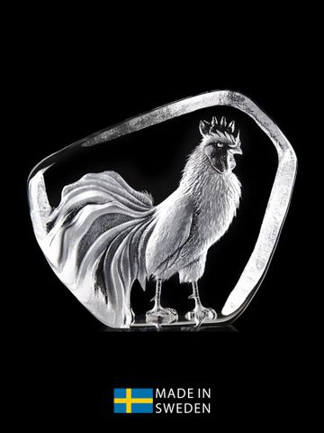 Vật trang trí hình con gà trống trắng bằng pha lê Maleras "Rooster" - 34235
