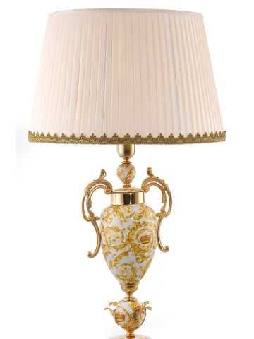 Đèn Bàn Bằng Sứ Dát Đồng Caroline Italy 40x92cm - A248/B.1484