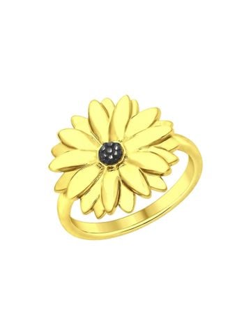 Combo Bông Tai Sokolov Bạc Mạ Vàng Đính Kim Cương Zirconia  &  Nhẫn Hình Hoa Cúc Bằng Bạc Mạ Vàng