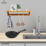  Bàn chải chống trầy cán gỗ để rửa xoong nồi, chảo chống dính, chén đĩa Lafonte - 003643 