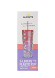 Ly nhựa 2 lớp kèm ống hút đa sắc La Fonte 760 ml - 012287-PIN 
