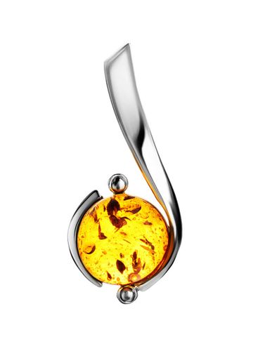 Mặt dây chuyền bạc với màu hổ phách lấp lánh tuyệt đẹp của màu cognac "Sphere" - 5017203152