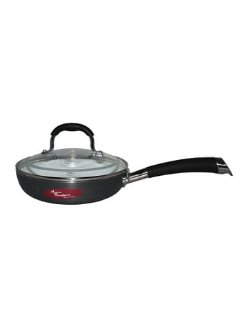 Hình ảnh CHẢO CHIÊN BẰNG NHÔM NẮP KÍNH  28CM HA0328F-AU06