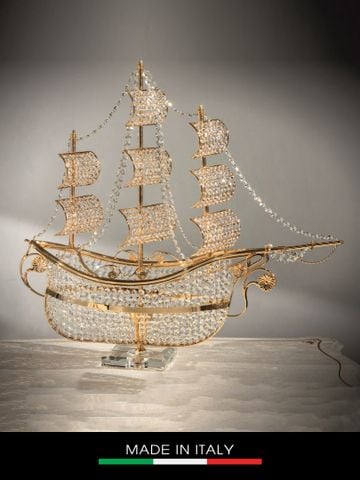 Con thuyền DEBORA Marine mạ vàng gắn kim cương Swarovski L74x P25 x H67 - DC3061-OR