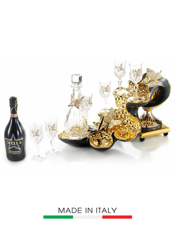 Khay stella NERO Italy kiểu bướm mạ vàng gắn kim cương swarovski - G00264.F63.947