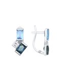 Bông tai vàng trắng đính hoàng ngọc, hoàng ngọc London và kim cương zirconia - 725427 