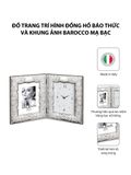  Đồ trang trí hình đồng hồ báo thức và khung ảnh Barocco mạ bạc hiệu VALENTI  - 6633ORL 