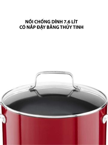 Hình ảnh NỒI CHỐNG DÍNH 7.6L KITCHENAID CÓ NẮP ĐẬY MÀU ĐỎ - KC2A80SCER