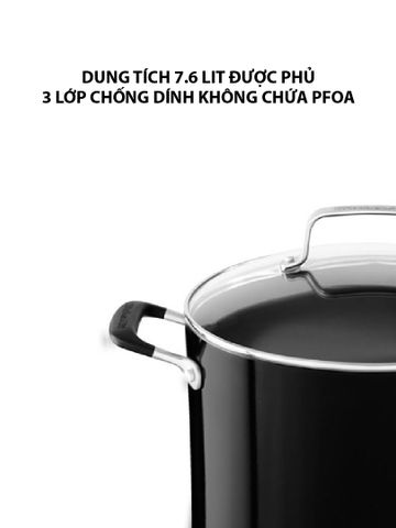 Hình ảnh NỒI CHỐNG DÍNH 7.6 L KITCHENAID CÓ NẮP ĐẬY MÀU ĐEN KC2A80SCOB