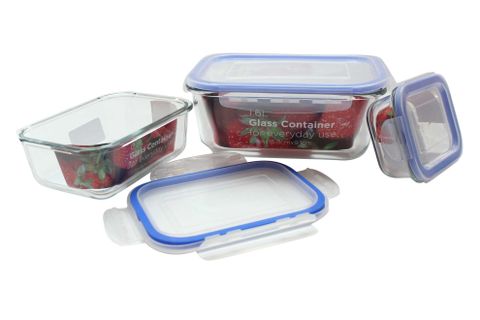 Thố thuỷ tinh Carlmann nắp khoá chữ nhật 0.28 lít - LRE1