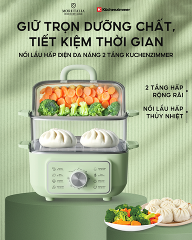 Hình ảnh NỒI LẨU HẤP ĐIỆN ĐA NĂNG 2 TẦNG KUCHENZIMMER-013604