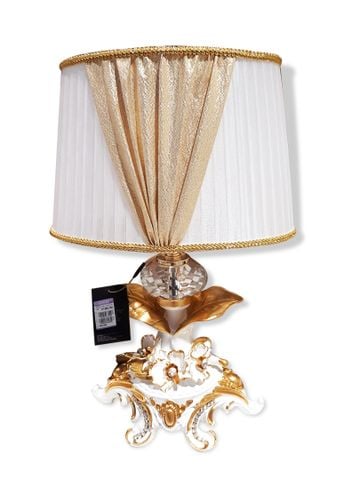 Đèn bàn Cevik mạ vàng 24K gắn hoa tulip và kim cương Swarovski - 3NQ.L/100/OW