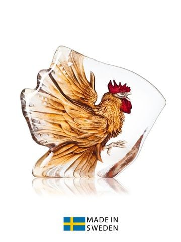 Vật trang trí hình con gà trống tía bằng pha lê Maleras "Rooster Painted" - 34179