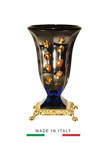  Bình hoa hoàng gia Olympus Brass Domitianus pha lê Italy mạ vàng 24k - 171 