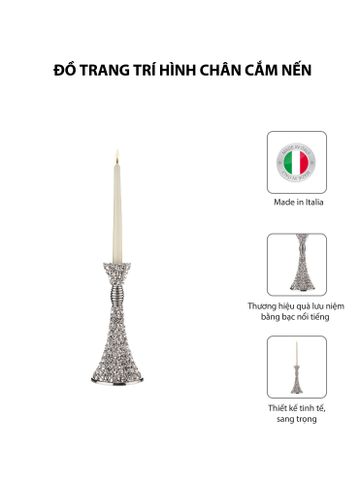 Đồ trang trí hình chân cắm nến, kích thước H 27 mạ bạc hiệu VALENTI  - R383 