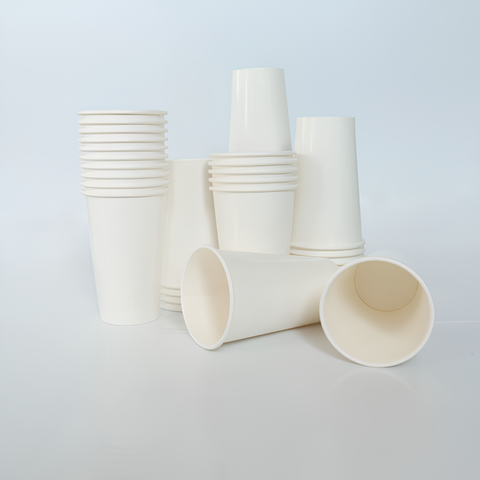  Ly giấy trắng - 14oz - 420ml - 243gsm - 2PE - Túi miệng xoay - Không in (50 cái/lốc) 