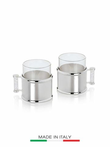 Đồ Trang Trí Hình Cái Cốc ( 1 Cặp) Bằng Bạc và Pha Lê 5.08 x 6.604 cm  OTTAVIANI  -  77253