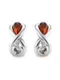  Bông tai trang sức Amber Jewelry bạc 22K đính đá hổ phách màu cognac (Amur) phủ kim loại Rhodium - 606508126 