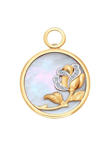 Măt dây chuyền vàng 585, có đính ngọc trai, kim cương kp-17 - 1030631No18103