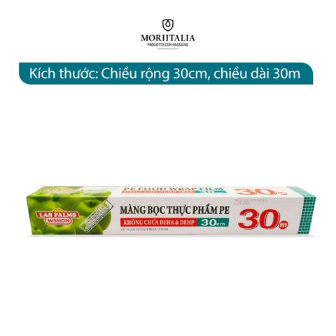  Màng bọc thực phẩm Las Palms 30cmx30m chính hãng Moriitalia MBTP00030102 - Chất liệu PE, Date mới 