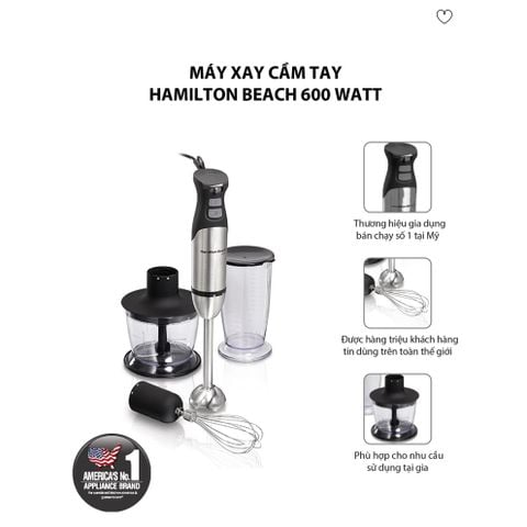  Máy xay cầm tay Hamilton beach 600 Watt - 59769-in 
