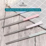  Vỉ 5 đôi đũa Inox Kokusai chống trượt, không gỉ sét chính hãng Moriitalia NDCK-13 