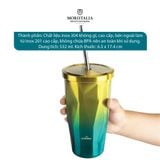  Ly Giữ Nhiệt La Fonte 532ml kèm Ống hút 007443, Chất liệu thép không gỉ (SUS304) - Chính hãng MORIITALIA 