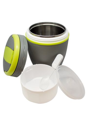 Hộp cơm giữ nhiệt Moriitalia 1 lít màu xám và xanh chuối - VA100S-G