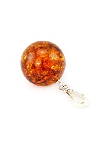 Mặt dây chuyền bạc với hình hổ phách cognac tự nhiên "Jupiter Dark" - 5017205350