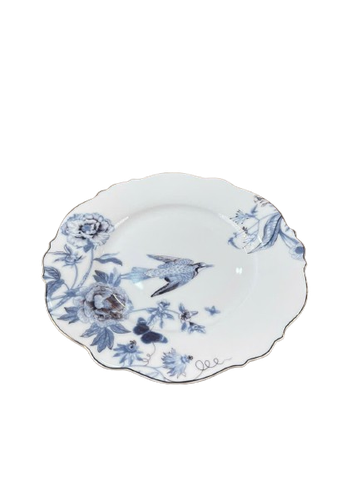  Dĩa sứ xương  cao cấp Moriitalia viền hoa ( 21.2 cm -014441) 