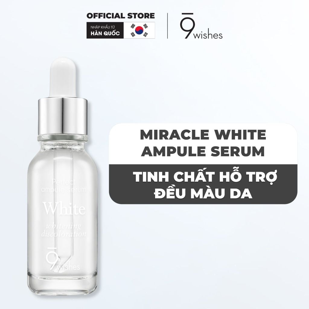 [COMBO] 9 Wishes Tinh Chất Hydra Ampule II 30ml + Tinh chất Miracle White Ampule Serum 25ml