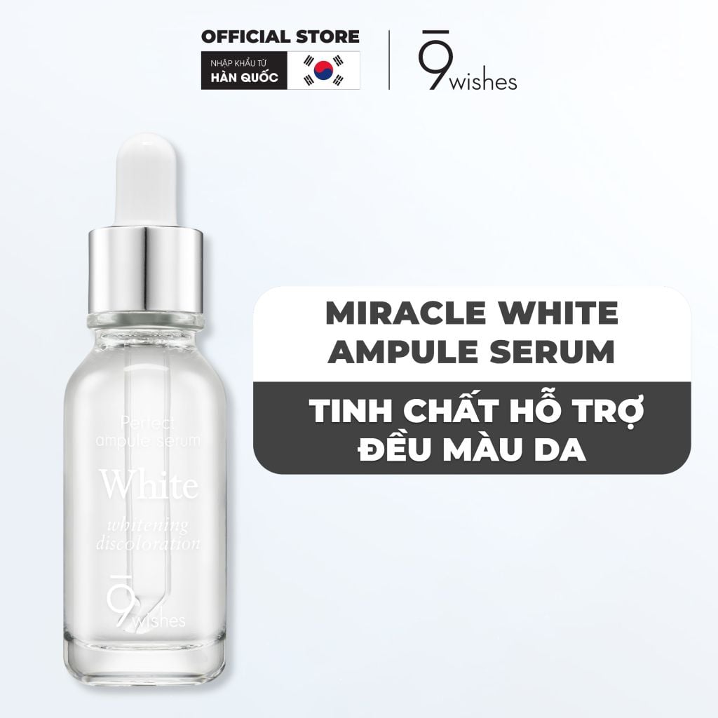[COMBO] 9 Wishes 2 Tinh Chất hỗ trợ dưỡng sáng da 9 Wishes Miracle White Ampule Serum 25ml