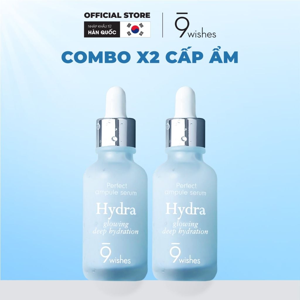 [COMBO] 9 Wishes 2 Tinh Chất dưỡng ẩm 9 Wishes Hydra Skin Ampule II 30ml